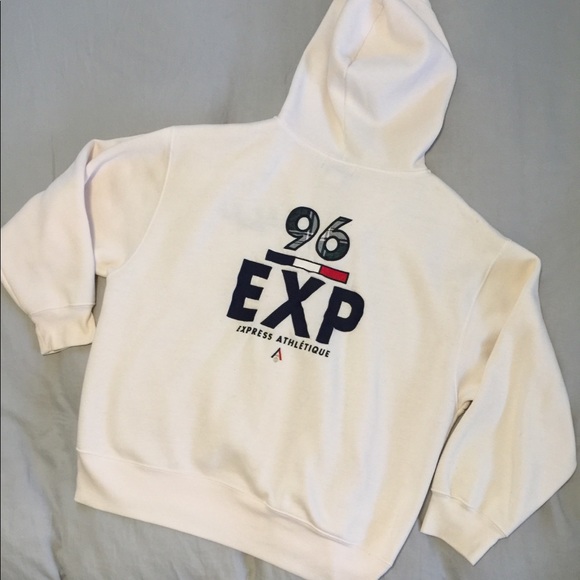 express athletique Jackets & Blazers - VTG Oversized 90s Express Athletique ZIP Hoodie